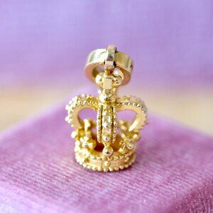 14KY Solid Gold King's Crown Pendant w/ Big Bale